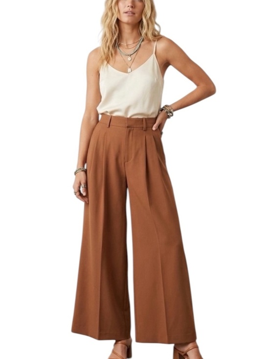 Madewell Pants - Madewell Wool Blend The Harlow Superwide-Leg Trouser Pant Camel Size 4